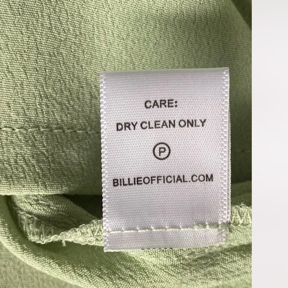 BILLIE The Label Revolve Helena Mini Dress Women’s Sage Green Puff Sleeves - Picture 16 of 16